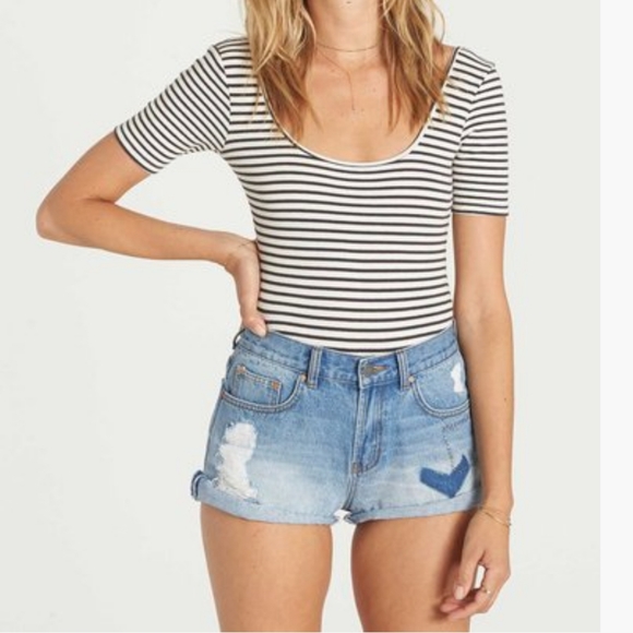 Billabong Pants - Billabong Summertime High Denim Shorts